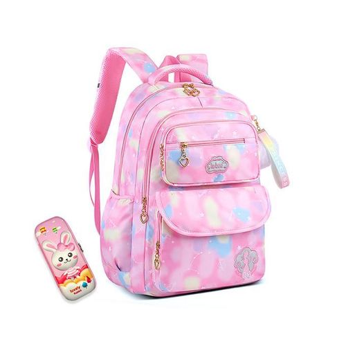 School Bag Backpack for Children Girls, Multiple pocket & Waterproof & Large Capacity, Easy To Clean High Quality Kids School Bag with pencil case