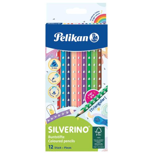 Silverino full size 12 colour pencils