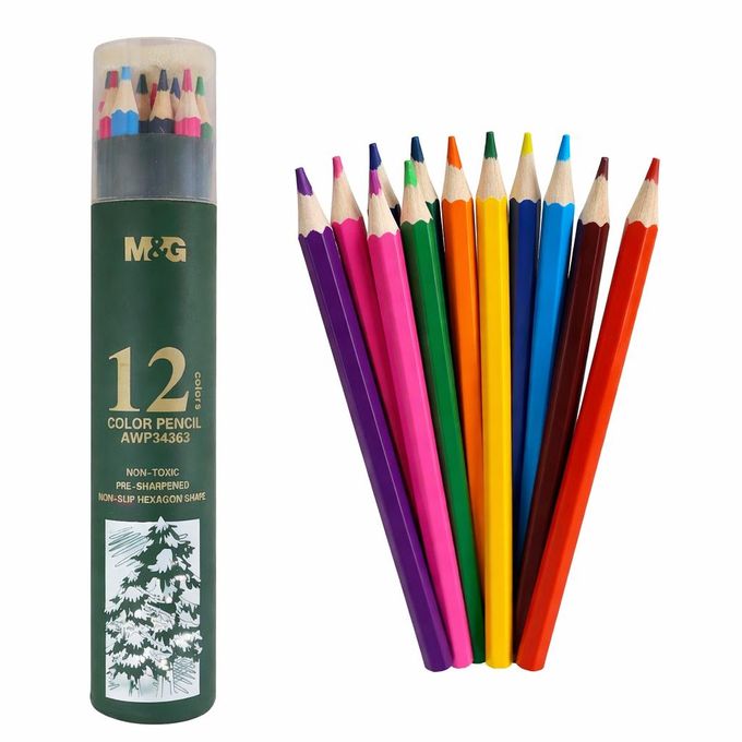M&G 12-Color Colored Pencils Set Art Supplies For Drawing
