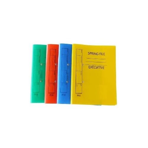 A4 PVC Spring Files - Set of 12 Assorted Colors, Durable with Compressor Bar